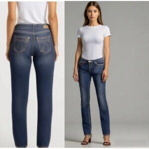 Seven7 Blue Straight Leg Blue Jeans size 10​​​​​​​​